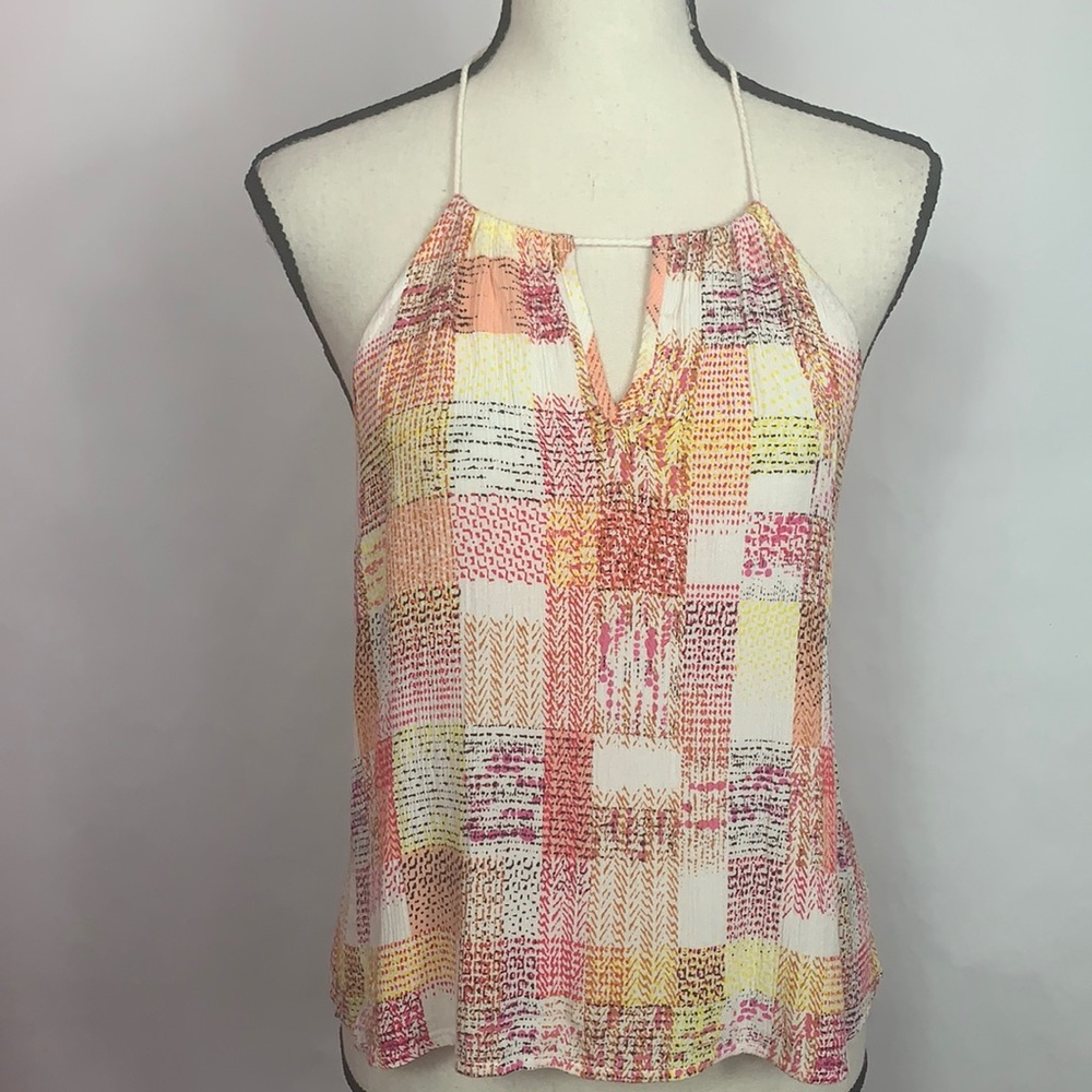 Nine Bird Patchwork Print Halter Top - image 1